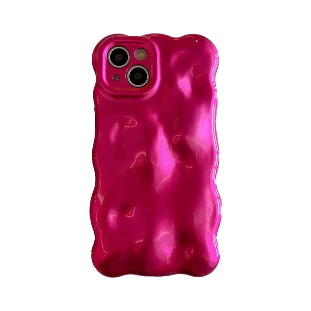 bubble | 3D Bubble Wave Pattern Phone Case For iPhone 16 15 14 13 12 11 Pro Max 14promax 14pro Soft Shockproof Back Cover