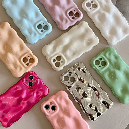 bubble | 3D Bubble Wave Pattern Phone Case For iPhone 16 15 14 13 12 11 Pro Max 14promax 14pro Soft Shockproof Back Cover