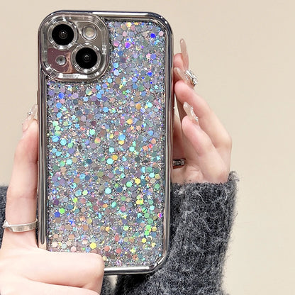 sequins | Glitter Powder Sequins Silver Phone Case For iPhone 15 14 13 12 11 Pro Max 14promax Soft Shockproof TPU Back Cover