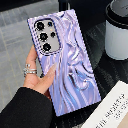 Wrinke Matte Samsung Galaxy Case - Metallic Silver, Blue, Purple and Pink for Galaxy S23, S24, S25