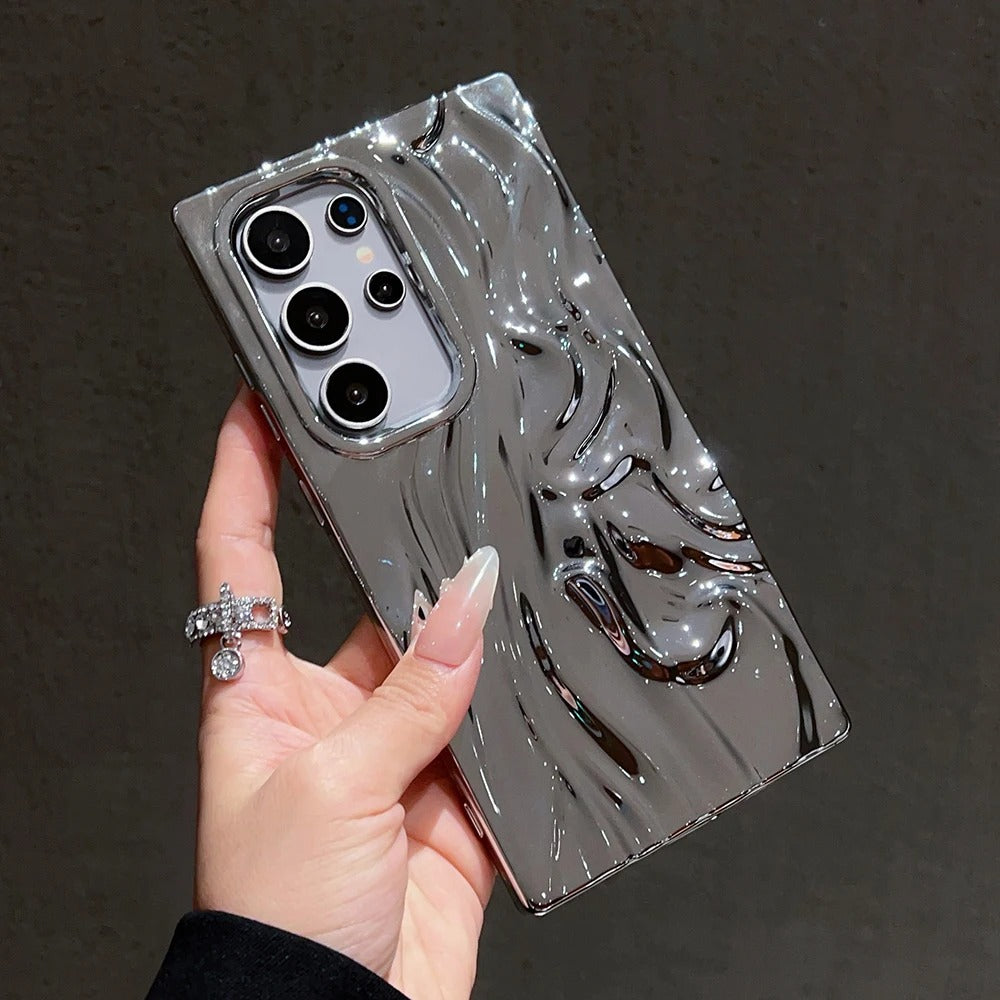 Wrinke Samsung Galaxy Case - Metallic Silver, Blue, Purple, Pink, Rose Gold and Gold for Galaxy S23, S24, S25
