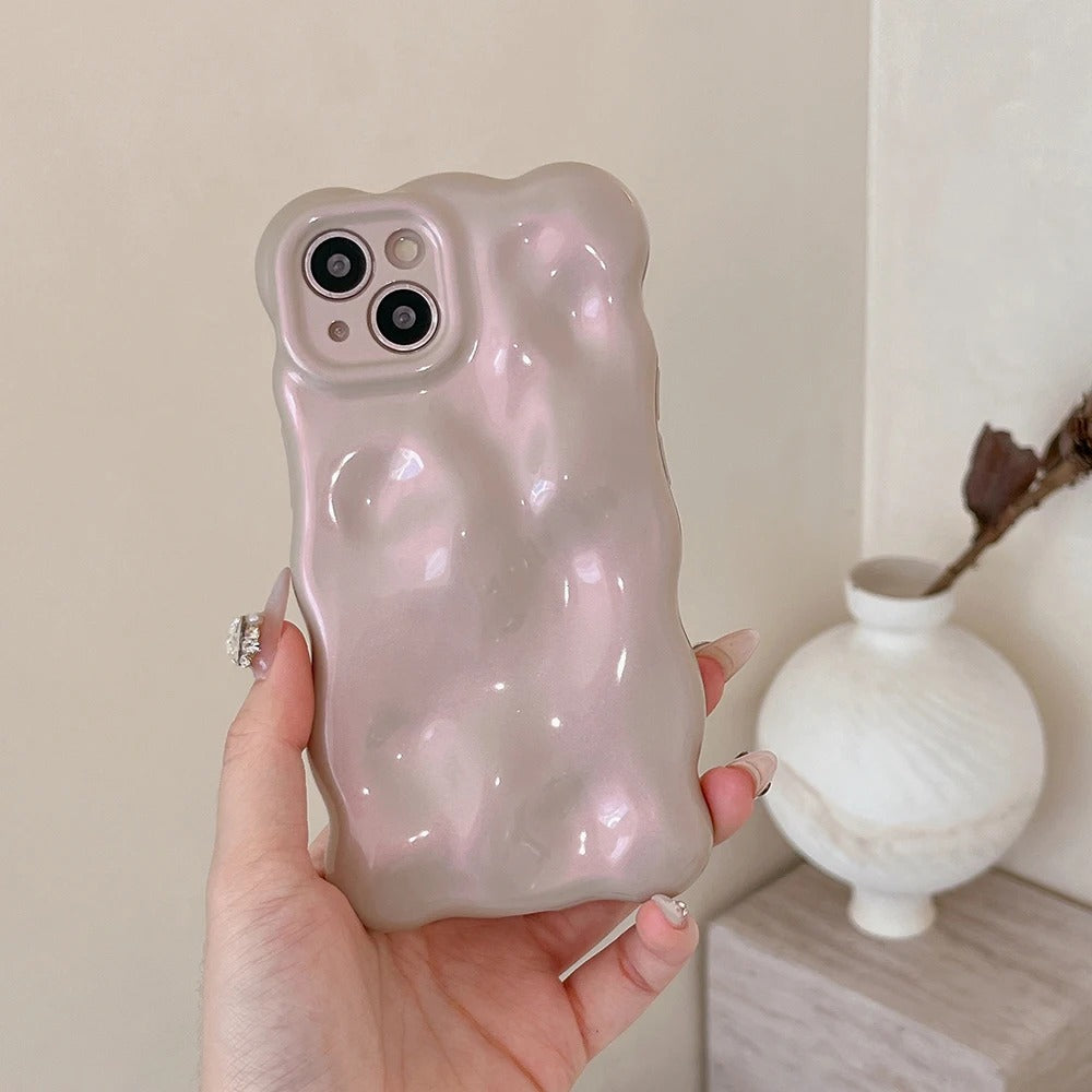 Bubble Pearls iPhone Case - 3D Textured Pearl Glaze in Purple and Pink for iPhone 16, 15, 14, 13, 12, 11 (Pro, Pro Max, Plus)