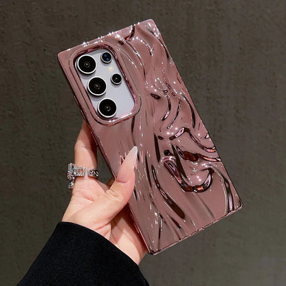 Wrinke Samsung Galaxy Case - Metallic Silver, Blue, Purple, Pink, Rose Gold and Gold for Galaxy S23, S24, S25