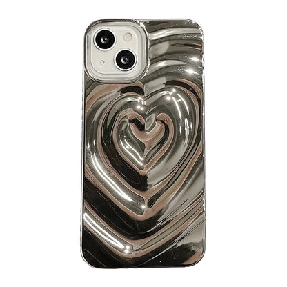 Echo iPhone Case - Heart Design in Silver, Matte Silver, White for iPhone 16, 15, 14, 13, 12, 11 (Pro, Pro Max)