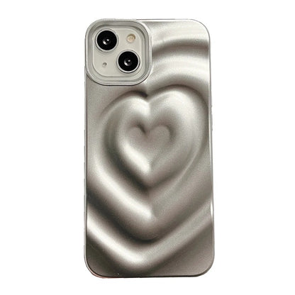 Echo iPhone Case - Heart Design in Silver, Matte Silver, White for iPhone 16, 15, 14, 13, 12, 11 (Pro, Pro Max)