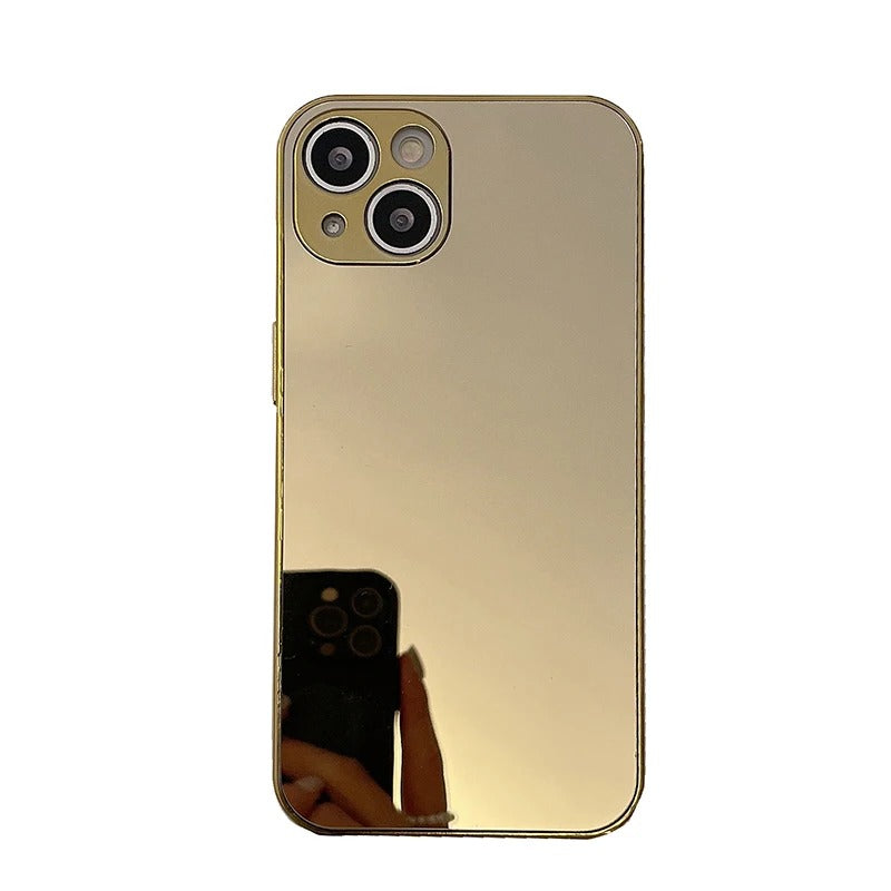 Mirror iPhone Case - Gold & Silver Mirrored Back Cover for iPhone 16, 15, 14, 13, 12, 11, X (Pro, Pro Max, Plus) - Reflective and Protective Design