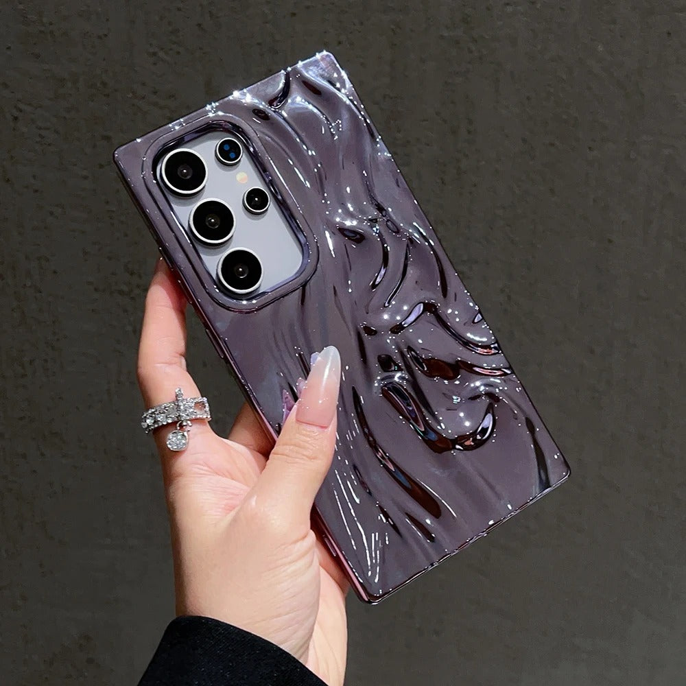 Wrinke Samsung Galaxy Case - Metallic Silver, Blue, Purple, Pink, Rose Gold and Gold for Galaxy S23, S24, S25