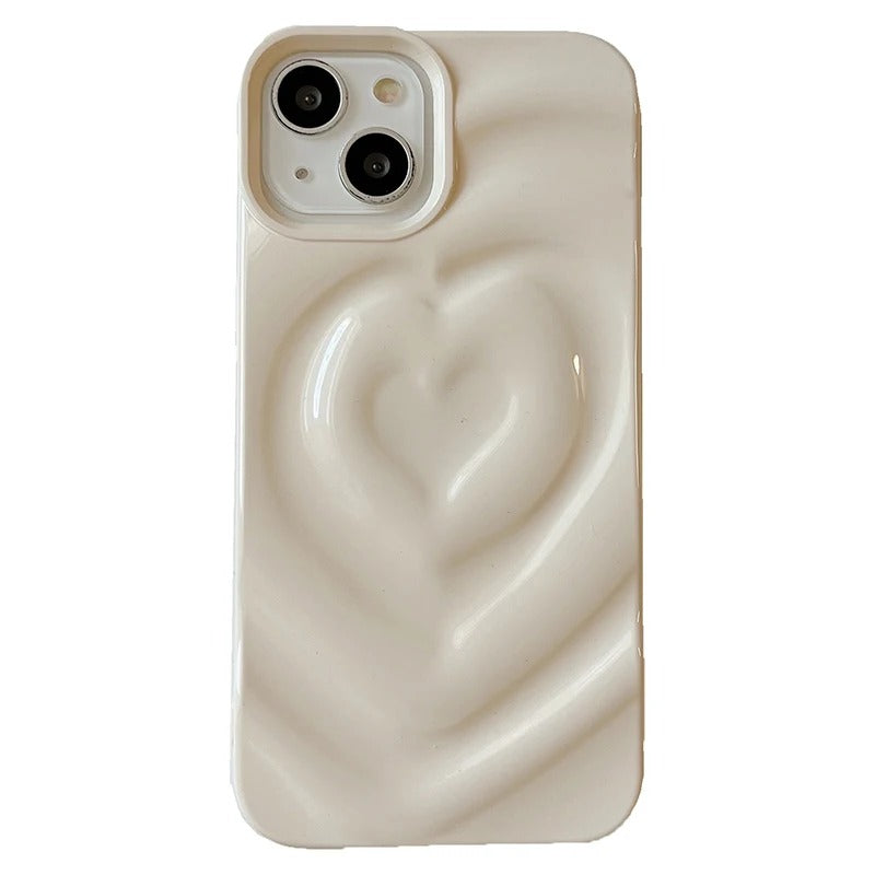 Echo iPhone Case - Heart Design in Silver, Matte Silver, White for iPhone 16, 15, 14, 13, 12, 11 (Pro, Pro Max)