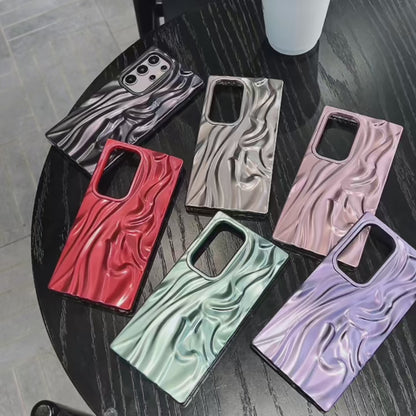 Wrinke Matte Samsung Galaxy Case - Metallic Silver, Blue, Purple and Pink for Galaxy S23, S24, S25