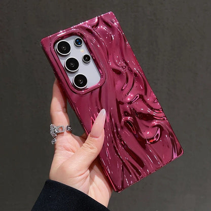Wrinke Samsung Galaxy Case - Metallic Silver, Blue, Purple, Pink, Rose Gold and Gold for Galaxy S23, S24, S25